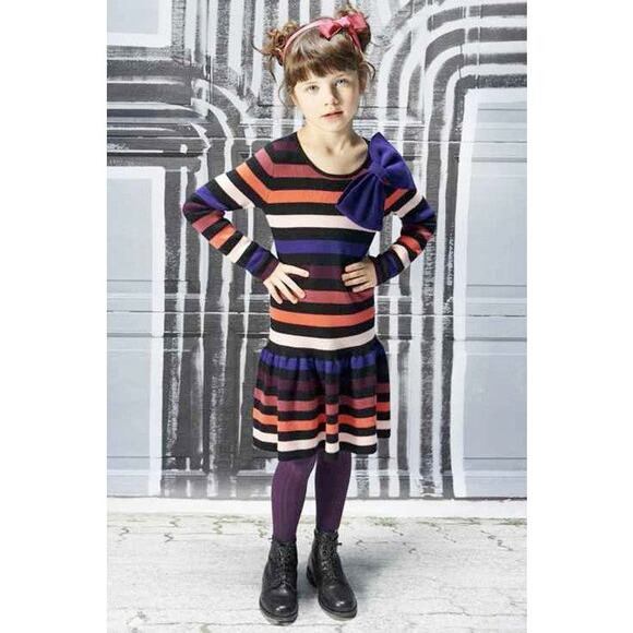 Sonia Rykiel Other - Sonia Rykiel Enfant Wool Multicolor Striped Long Sleeve Dress size 8